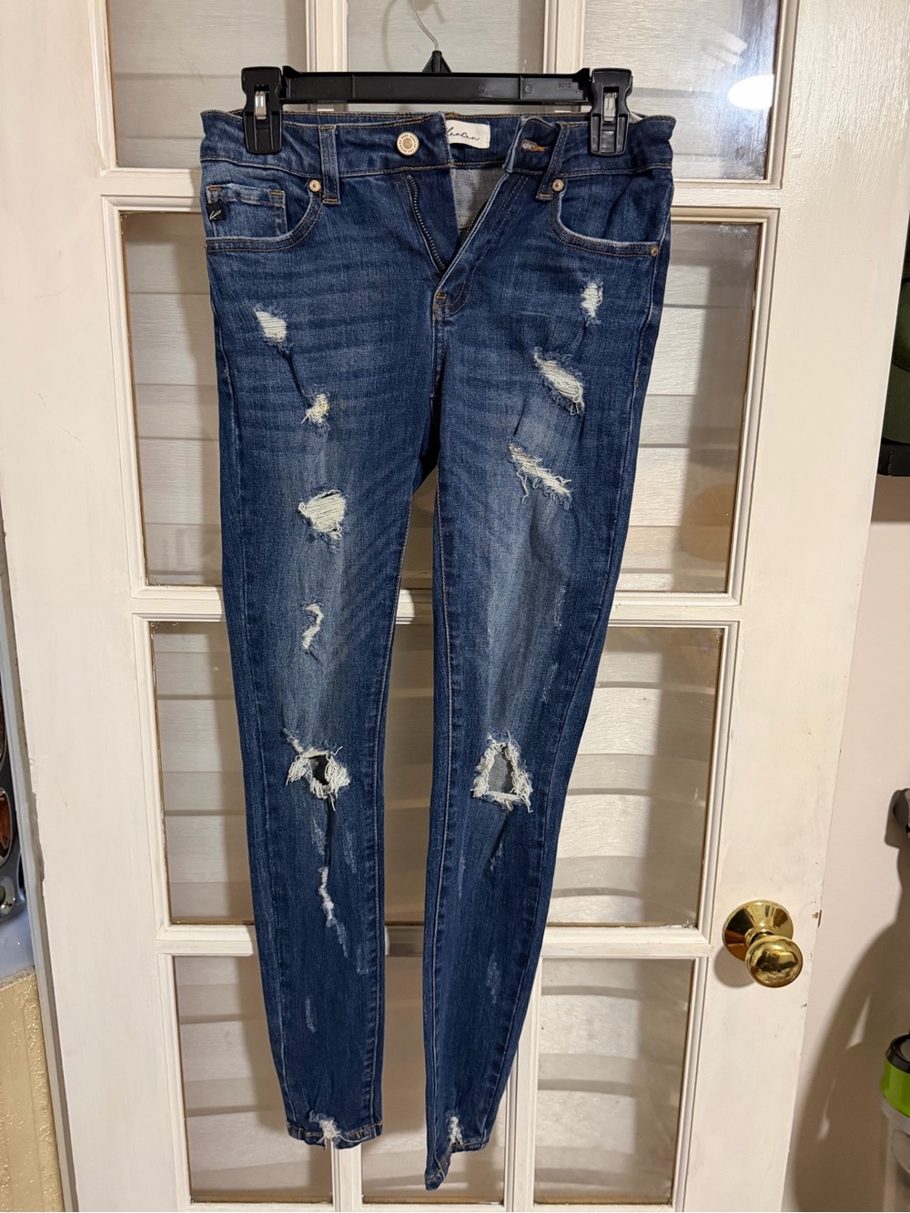 KanCan Distressed Indigo Skinny Jeans